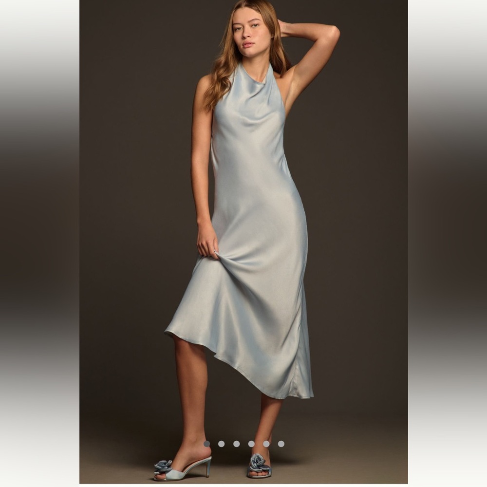 NWT Conditions Apply Reidun Halter Cowl-Neck
Midi Dress Medium Petite